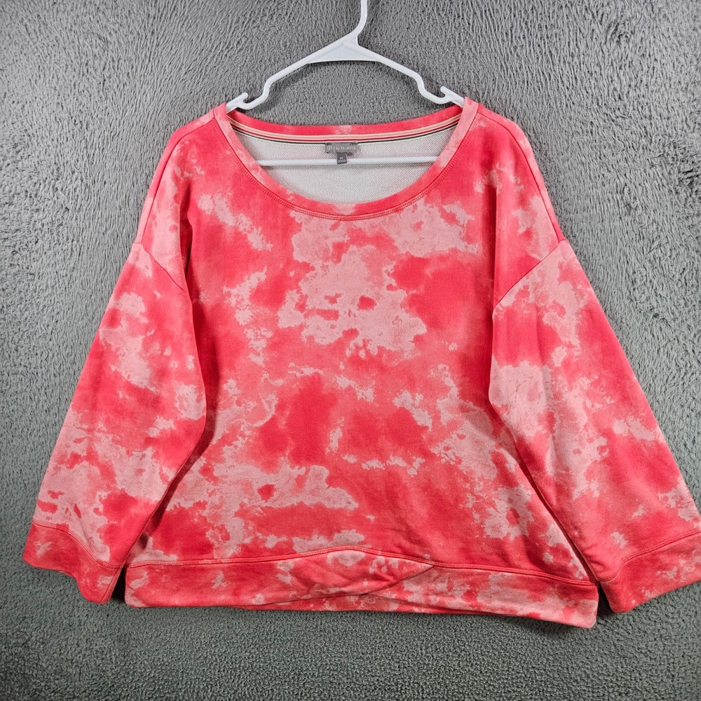 T by Talbots Pink Tie Dye Sweatshirt Womens‎ 2X French Terry Pullover